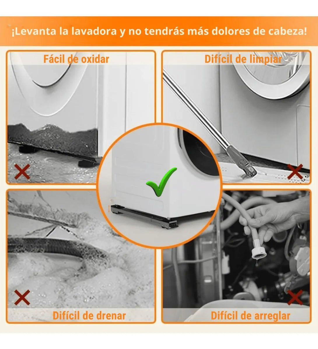 Base Resistente con Ruedas para Electrodomésticos