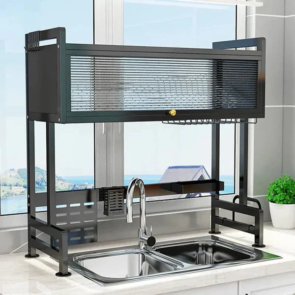 Platero Escurridor  SnapDry Tower Con tapa de acero inoxidable