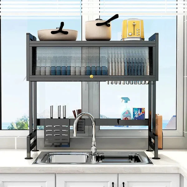 Platero Escurridor  SnapDry Tower Con tapa de acero inoxidable